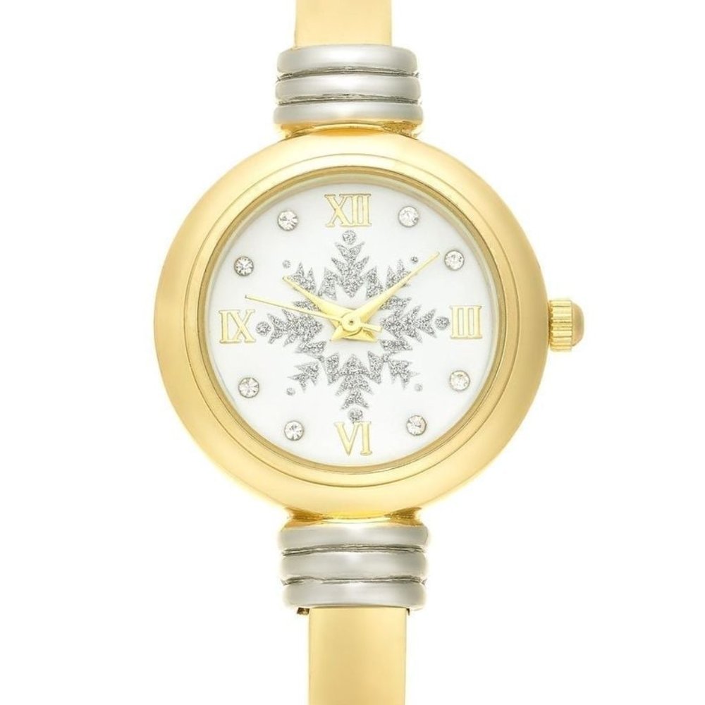 Holiday Lane Women's Two-Tone Bangle Bracelet Watch 28mm NWT